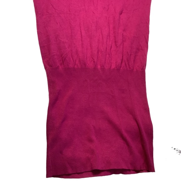 Small Raspberry Rebecca Taylor Open Back Dress Cashmere Silk - Picture 9 of 12